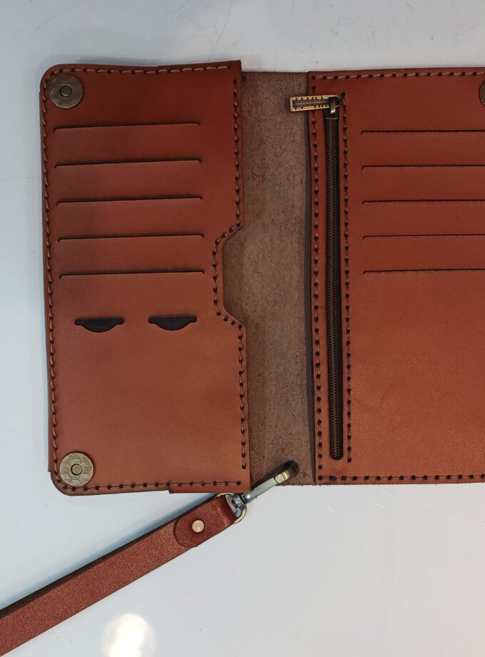 کیف موبایل دستی تمام چرم دست دوز کد: W-104