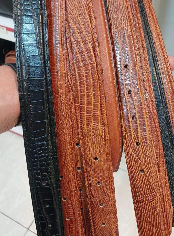 کمربند مردانه چرم گاومیش کد p21