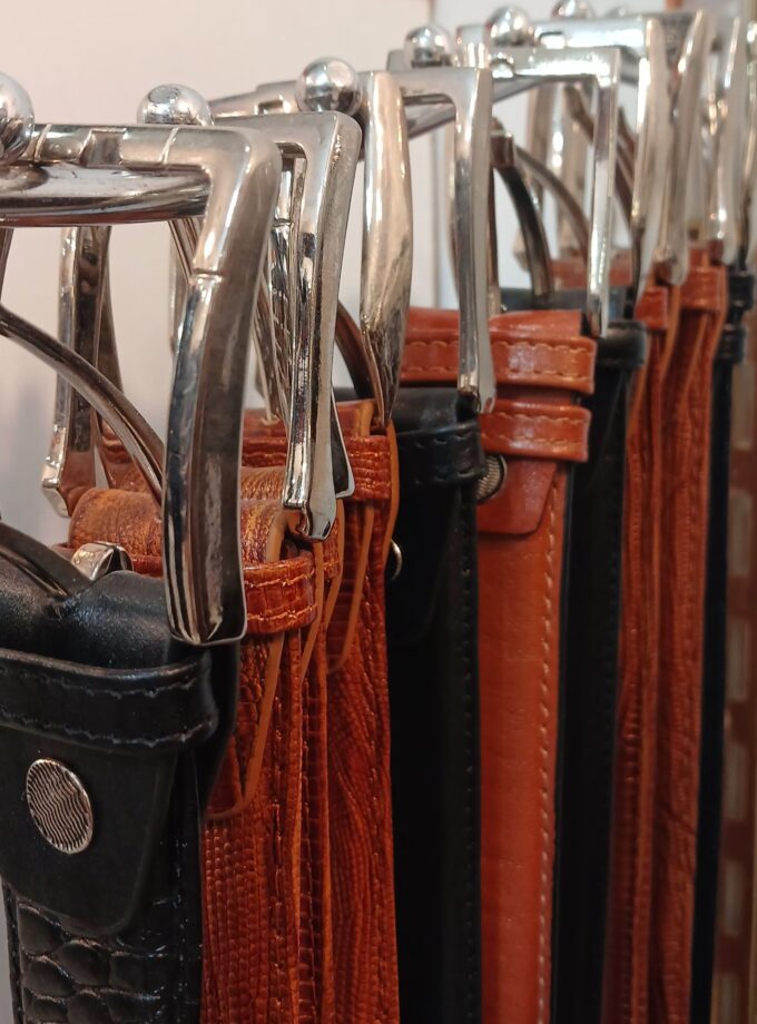 کمربند مردانه چرم گاومیش کد p21