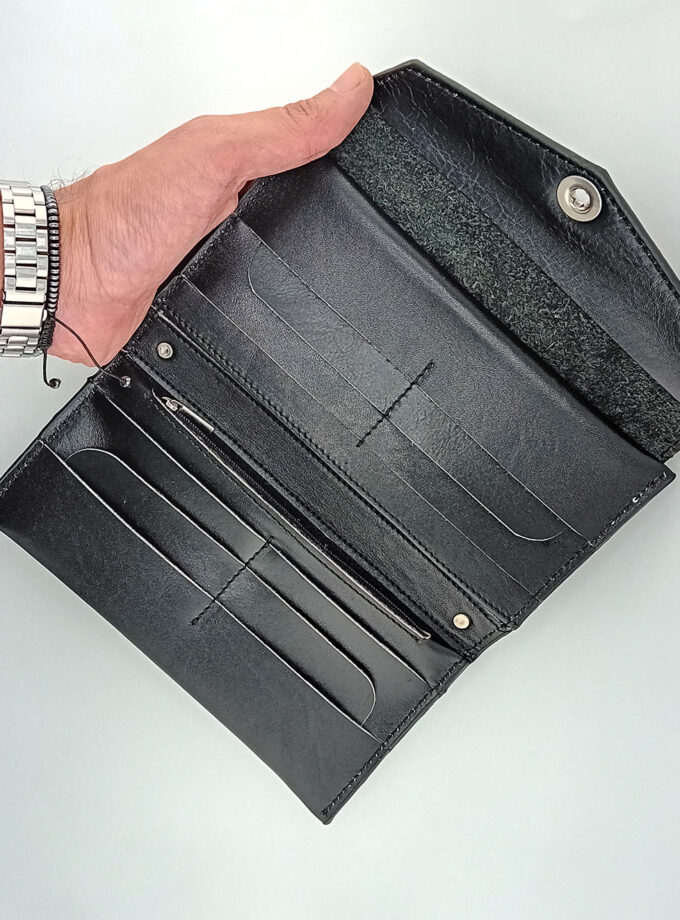 کیف پول دستی موبایلی تمام چرم طبیعی کد: W-102