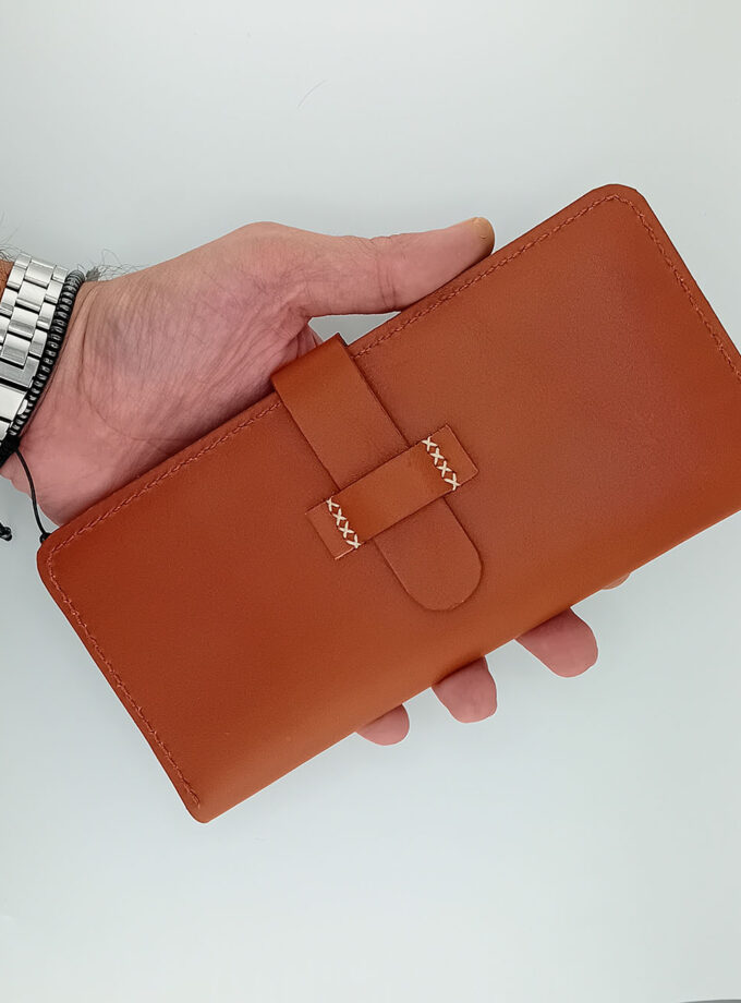 کیف پول کتی تمام چرم دست دوز کد: W-105