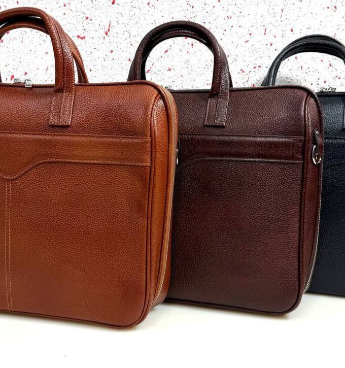 کیف اداری چرم دودسته دورزیپ p103