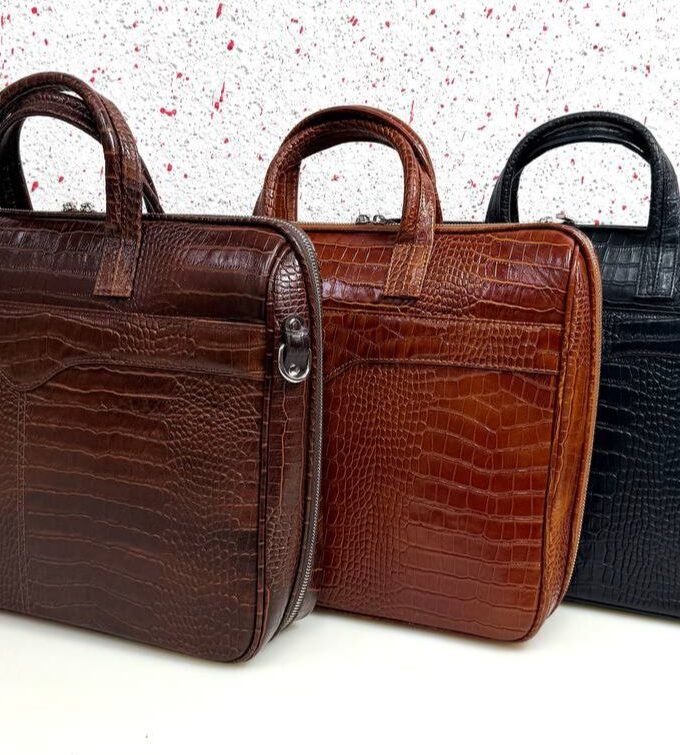 کیف اداری چرم دودسته دورزیپ p103