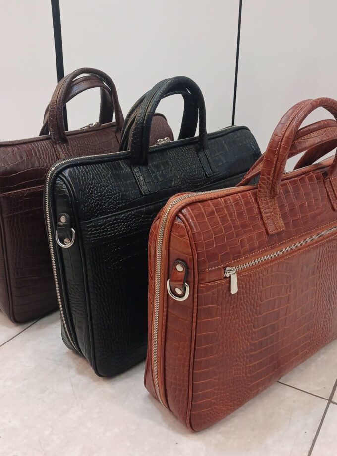 کیف اداری چرم دودسته دورزیپ p103