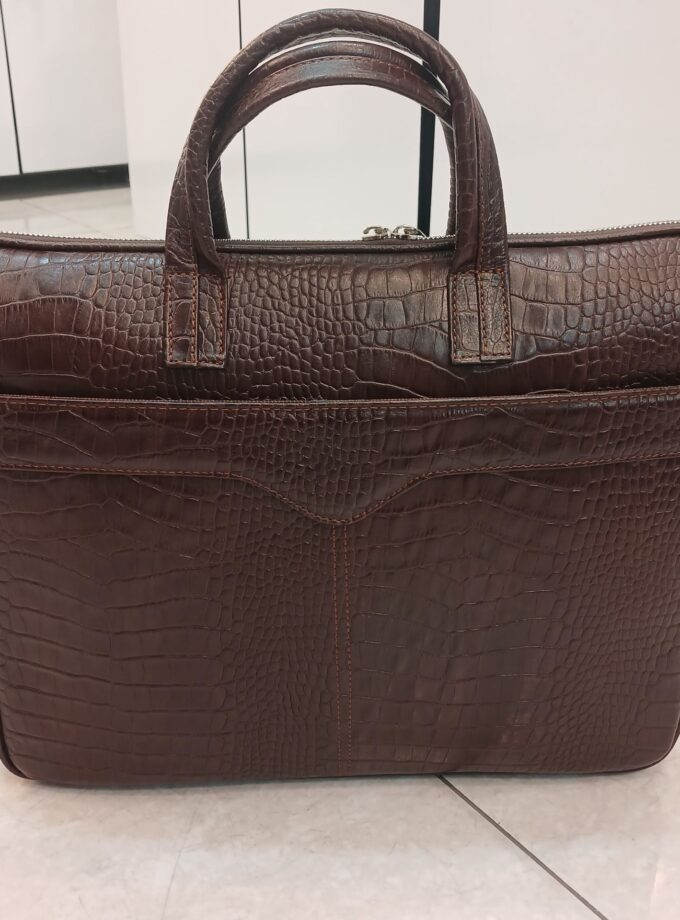 کیف اداری چرم دودسته دورزیپ p103