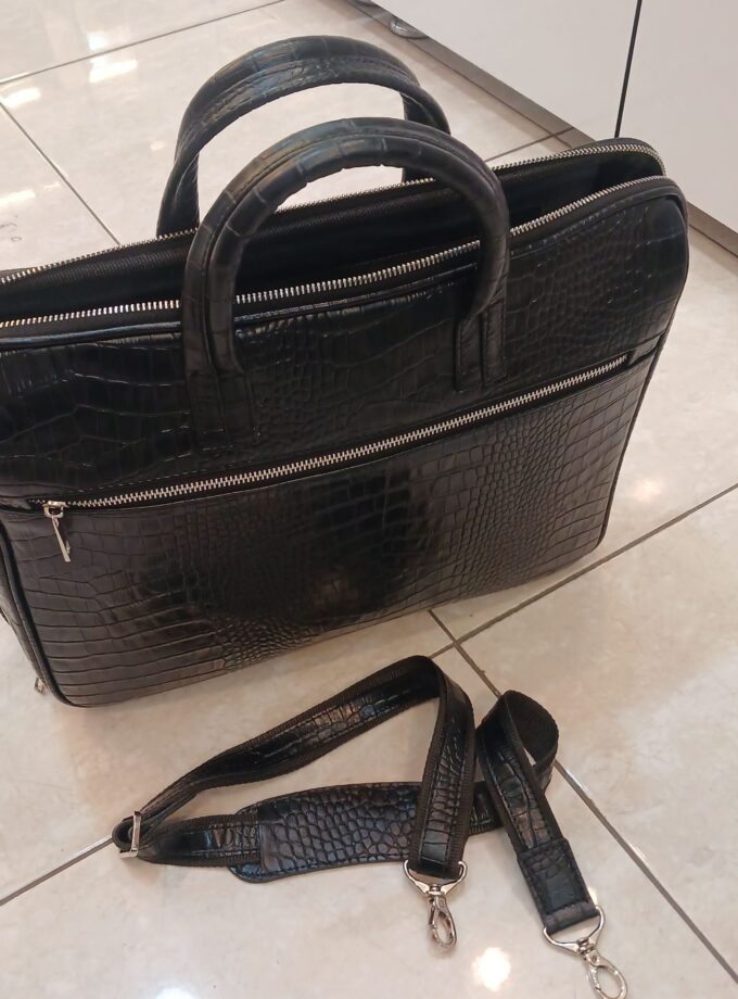 کیف اداری چرم دودسته دورزیپ p103