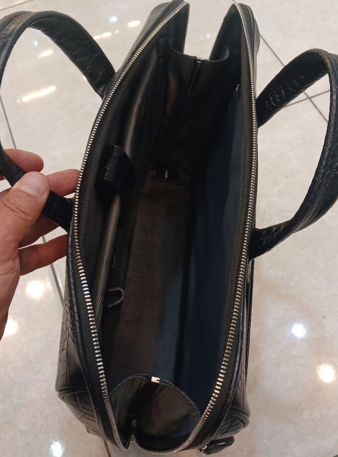 کیف اداری چرم گاوی مدل دور زیپ p103