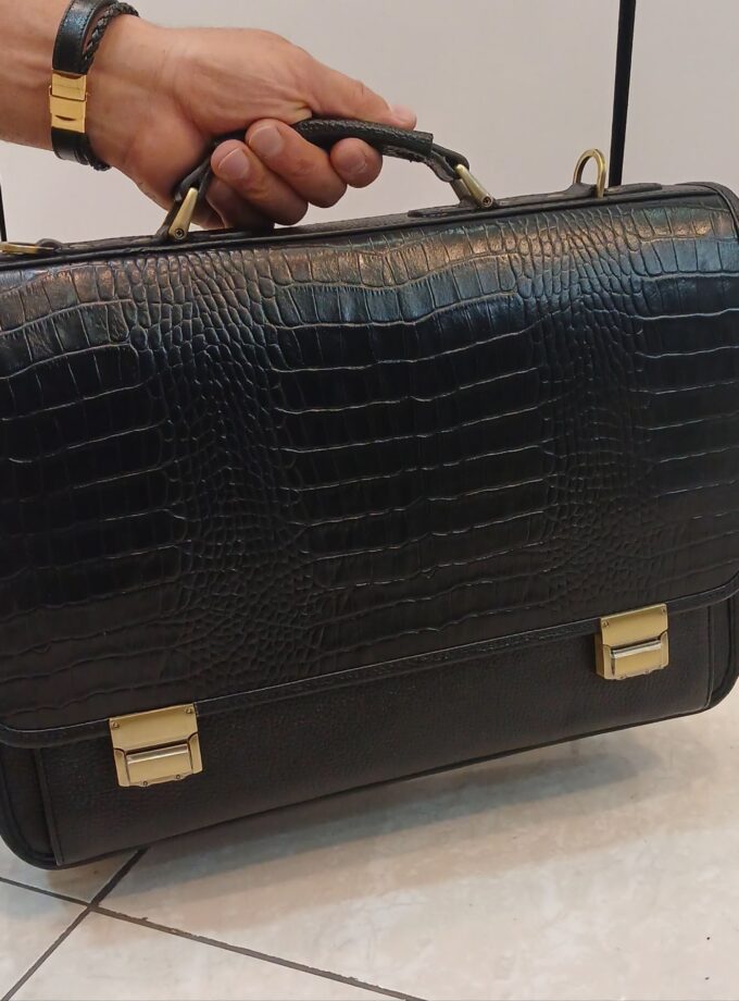 کیف اداری چرم دوقفل رمزدار کد p101