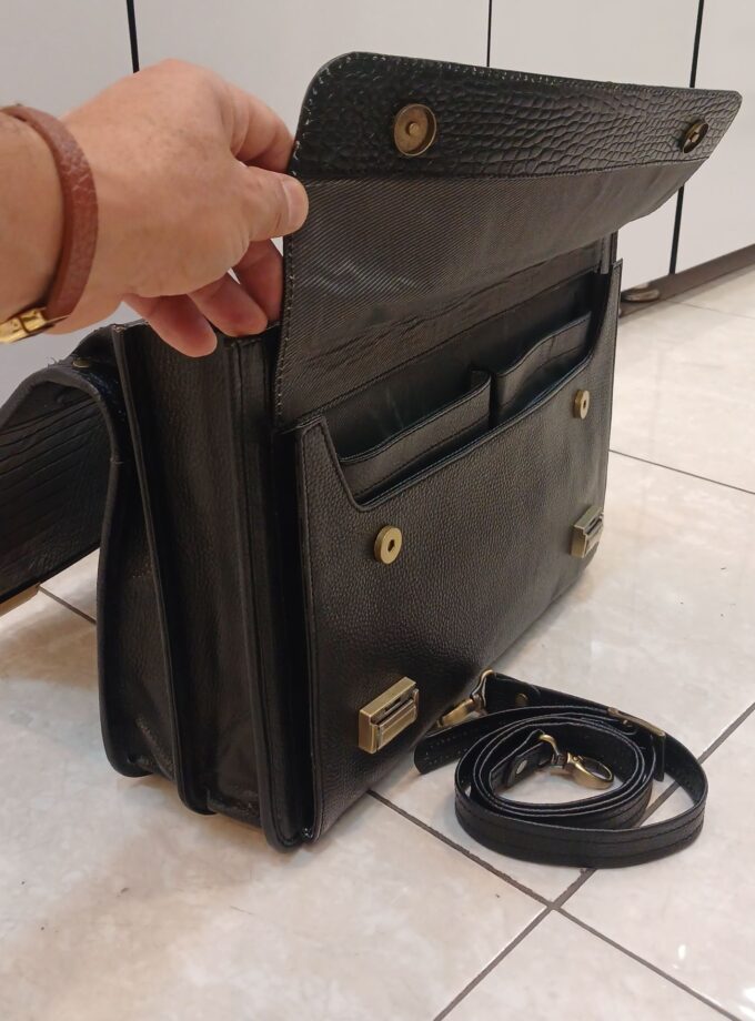 کیف اداری چرم دوقفل رمزدار کد p101