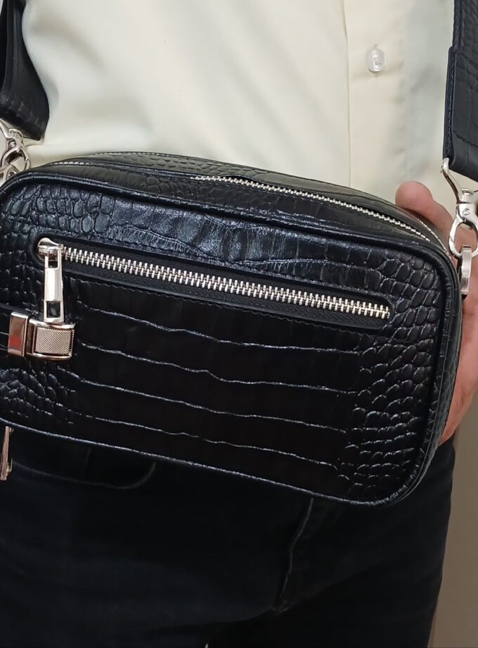 شوزبگ دوحالته دستی دوشی چرم طبیعی گاوی کروکو کد p82