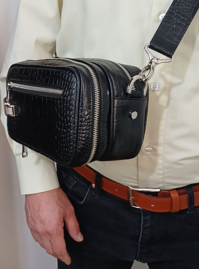 شوزبگ دوحالته دستی دوشی چرم طبیعی گاوی کروکو کد p82