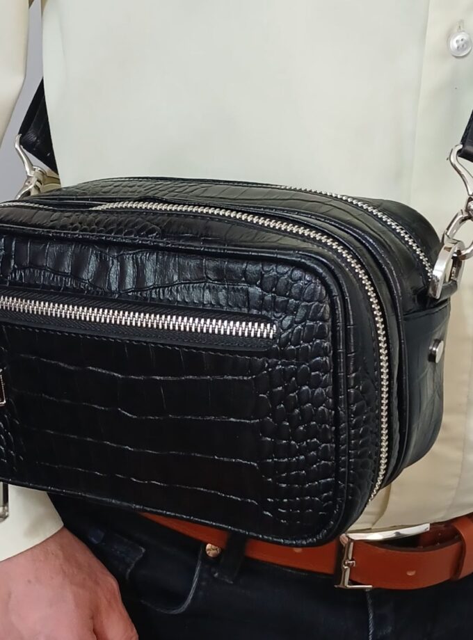 شوزبگ دوحالته دستی دوشی چرم طبیعی گاوی کروکو کد p82