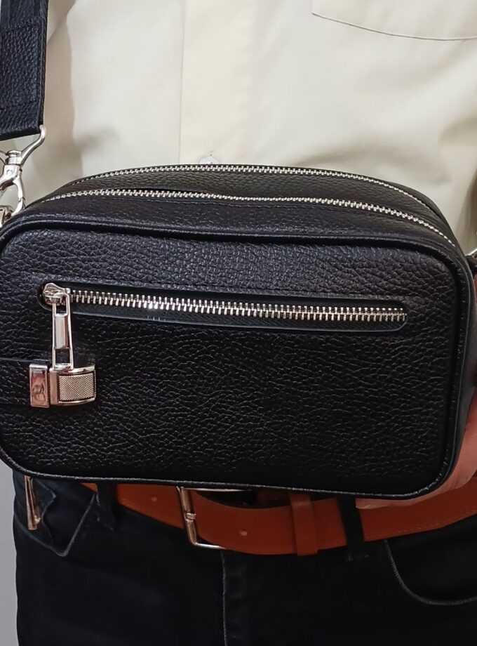 شوزبگ دوحالته دستی دوشی چرم طبیعی گاوی فلوتر کد p82