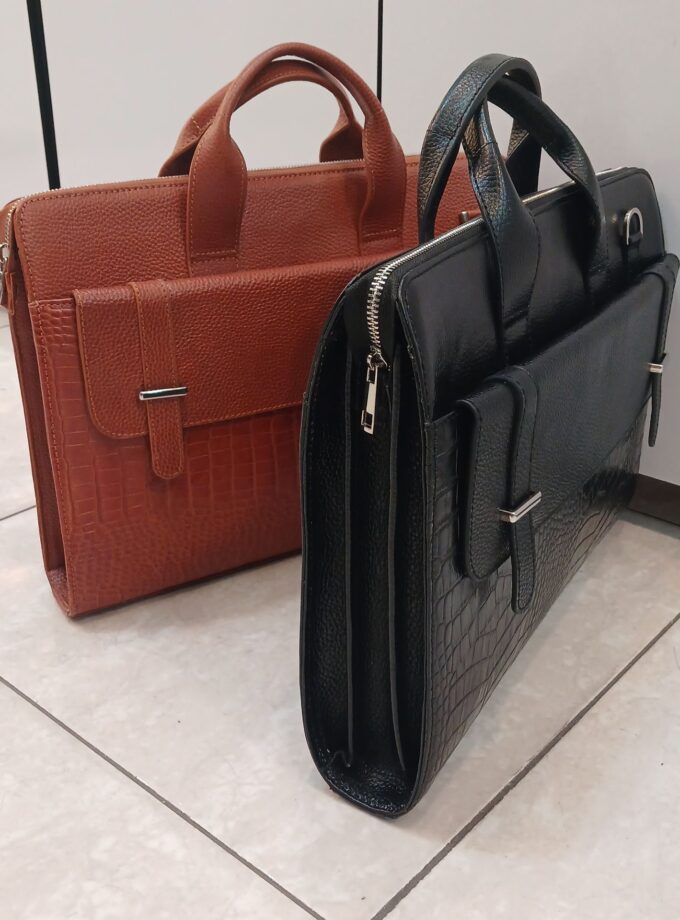 کیف اداری چرم دوزبانه کد p102