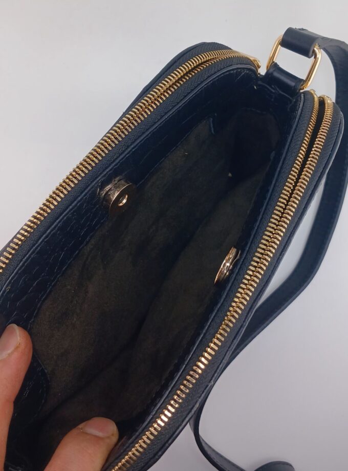 کیف دوشی زنانه چرم طبیعی مگنت وسط کد p132