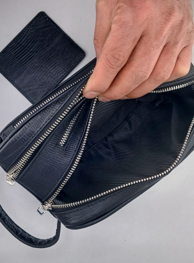 کیف شوزبگ رمزدار چرم طبیعی گاوی لیزارد مدل شاهان