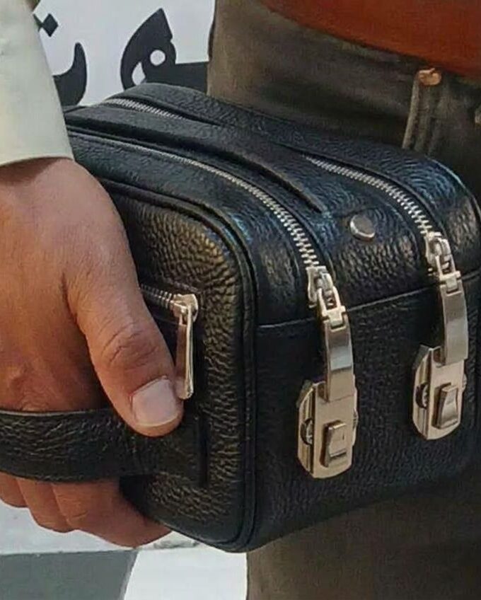 کیف شوزبگ رمزدار چرم طبیعی گاوی فلوتر مدل شاهان