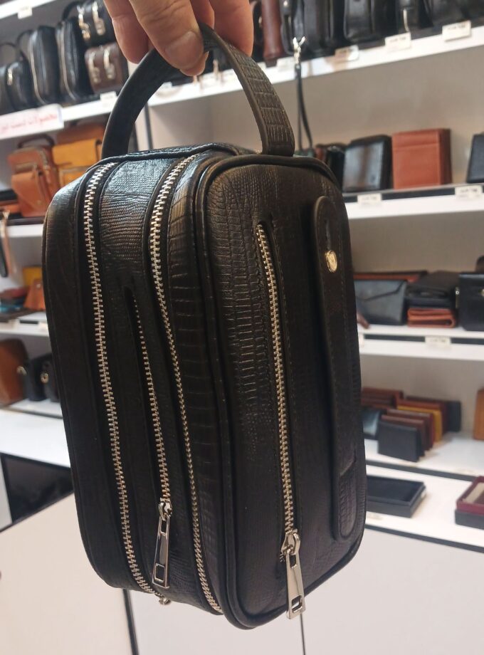 کیف شوزبگ رمزدار چرم طبیعی گاوی لیزارد مدل شاهان