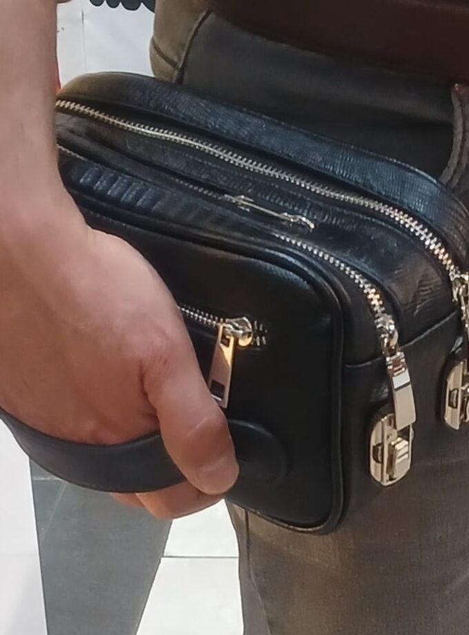 کیف شوزبگ رمزدار چرم طبیعی گاوی لیزارد مدل شاهان