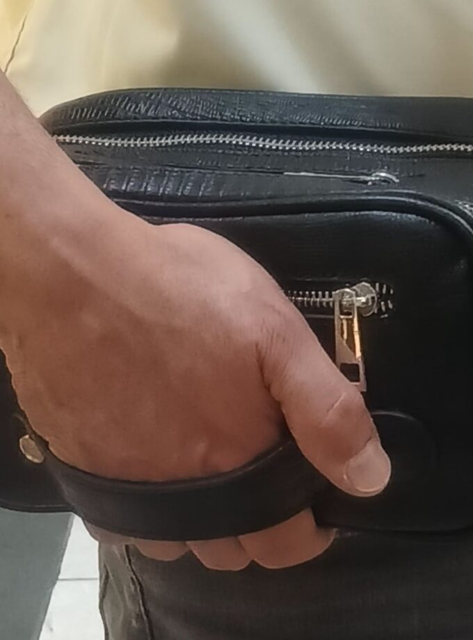 کیف شوزبگ رمزدار چرم طبیعی گاوی لیزارد مدل شاهان